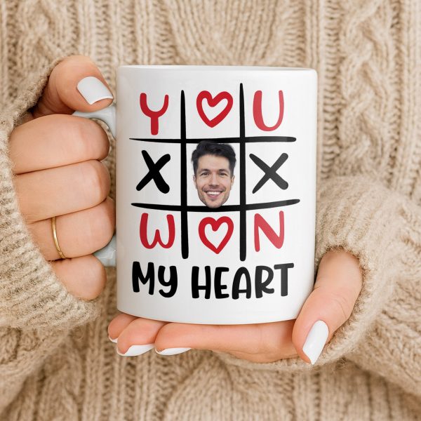 You Won My Heart With Tic-Tac-Toe And Hearts - Personalized Custom Coffee Mug - CPL1346_MG