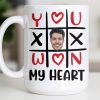 You Won My Heart With Tic-Tac-Toe And Hearts - Personalized Custom Coffee Mug - CPL1346_MG