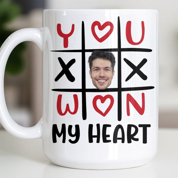 You Won My Heart With Tic-Tac-Toe And Hearts - Personalized Custom Coffee Mug - CPL1346_MG