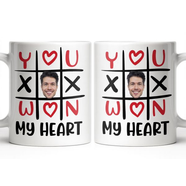 You Won My Heart With Tic-Tac-Toe And Hearts - Personalized Custom Coffee Mug - CPL1346_MG