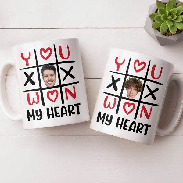 You Won My Heart With Tic-Tac-Toe And Hearts - Personalized Custom Coffee Mug - CPL1346_MG