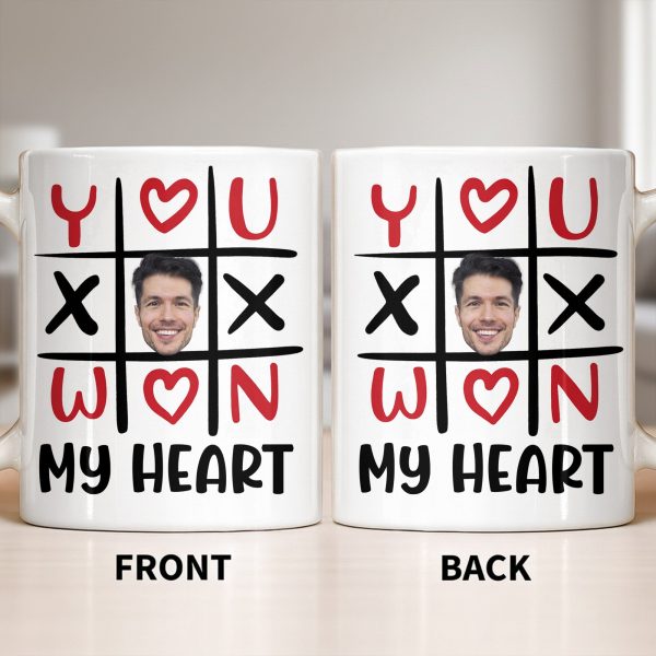 You Won My Heart With Tic-Tac-Toe And Hearts - Personalized Custom Coffee Mug - CPL1346_MG