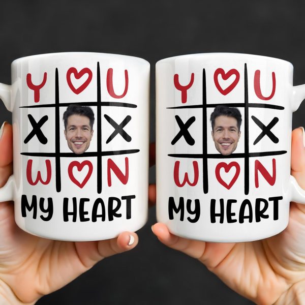 You Won My Heart With Tic-Tac-Toe And Hearts - Personalized Custom Coffee Mug - CPL1346_MG