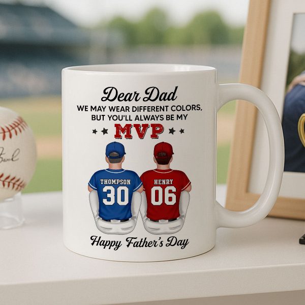 You'll Always Be My MVP Divided Funny Gift For Baseball Dad Personalized Mug You'll Always Be My MVP Divided Funny Gift For Baseball Dad Personalized Mug