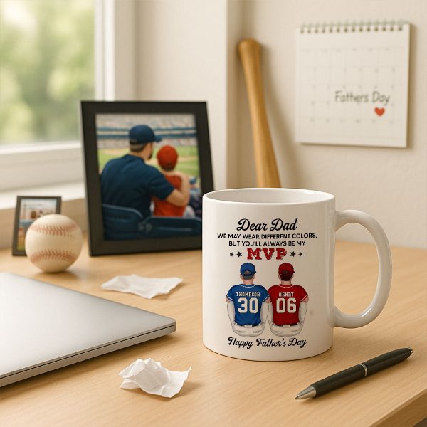 You'll Always Be My MVP Divided Funny Gift For Baseball Dad Personalized Mug You'll Always Be My MVP Divided Funny Gift For Baseball Dad Personalized Mug