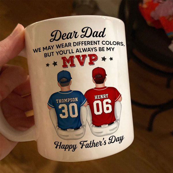 You'll Always Be My MVP Divided Funny Gift For Baseball Dad Personalized Mug You'll Always Be My MVP Divided Funny Gift For Baseball Dad Personalized Mug