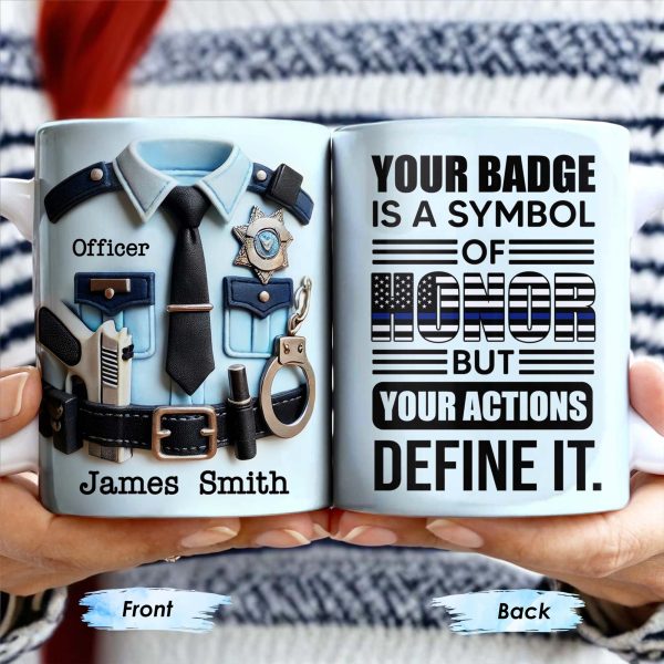 Your Badge Is A Symbol Of Honor With American Flag - Personalized Custom Coffee Mug - SON059_MG Your Badge Is A Symbol Of Honor With American Flag - Personalized Custom Coffee Mug - SON059_MG