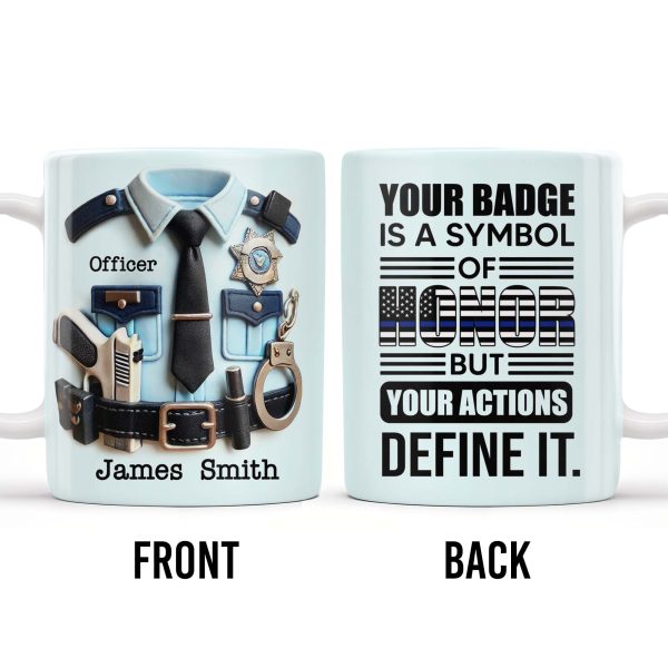 Your Badge Is A Symbol Of Honor With American Flag - Personalized Custom Coffee Mug - SON059_MG Your Badge Is A Symbol Of Honor With American Flag - Personalized Custom Coffee Mug - SON059_MG