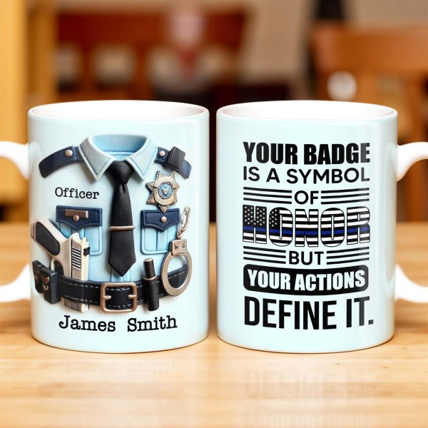 Your Badge Is A Symbol Of Honor With American Flag - Personalized Custom Coffee Mug - SON059_MG Your Badge Is A Symbol Of Honor With American Flag - Personalized Custom Coffee Mug - SON059_MG