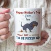 Your Gift Is Waiting To Be Picked Up, Personalized Mug, Gift For Dog Mom, Mother's Day Gift, Chibi Dogs