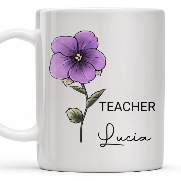 Your Job and Your Name, Flower Design - Personalized Custom Coffee Mug - GRAD273_MG Your Job and Your Name, Flower Design - Personalized Custom Coffee Mug - GRAD273_MG