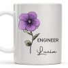 Your Job and Your Name, Flower Design - Personalized Custom Coffee Mug - GRAD273_MG Your Job and Your Name, Flower Design - Personalized Custom Coffee Mug - GRAD273_MG