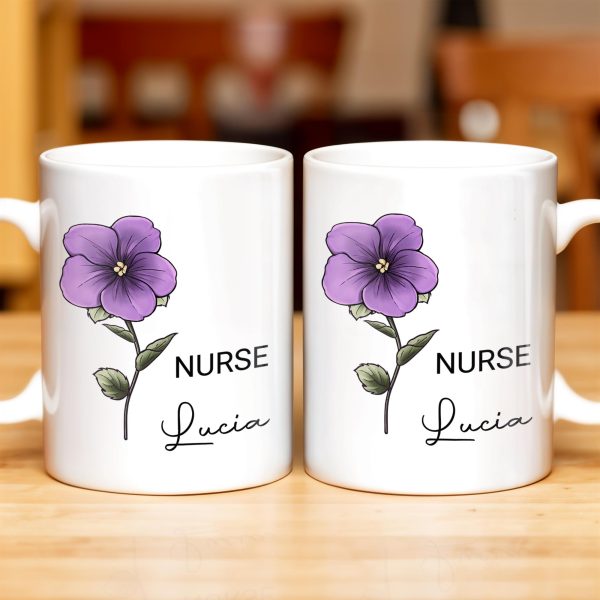 Your Job and Your Name, Flower Design - Personalized Custom Coffee Mug - GRAD273_MG Your Job and Your Name, Flower Design - Personalized Custom Coffee Mug - GRAD273_MG