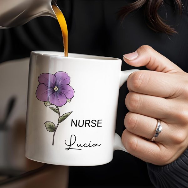 Your Job and Your Name, Flower Design - Personalized Custom Coffee Mug - GRAD273_MG Your Job and Your Name, Flower Design - Personalized Custom Coffee Mug - GRAD273_MG