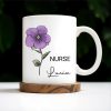 Your Job and Your Name, Flower Design - Personalized Custom Coffee Mug - GRAD273_MG Your Job and Your Name, Flower Design - Personalized Custom Coffee Mug - GRAD273_MG