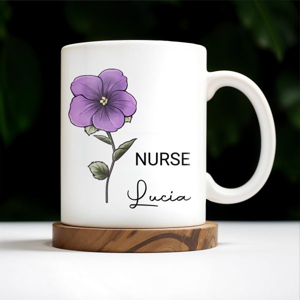 Your Job and Your Name, Flower Design - Personalized Custom Coffee Mug - GRAD273_MG Your Job and Your Name, Flower Design - Personalized Custom Coffee Mug - GRAD273_MG