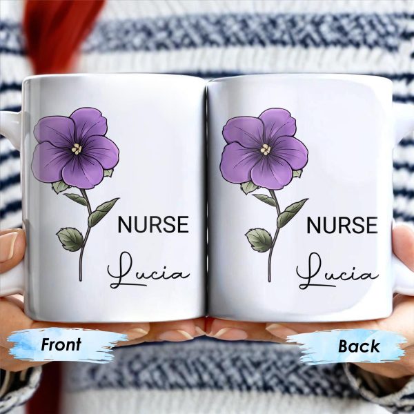 Your Job and Your Name, Flower Design - Personalized Custom Coffee Mug - GRAD273_MG Your Job and Your Name, Flower Design - Personalized Custom Coffee Mug - GRAD273_MG