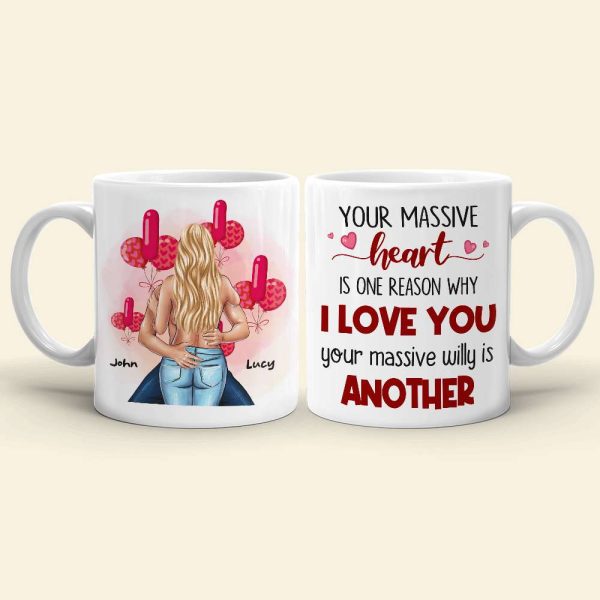 Your Massive Heart Is One Reason Why I Love You Personalized Couple Mug, Gift For Couple