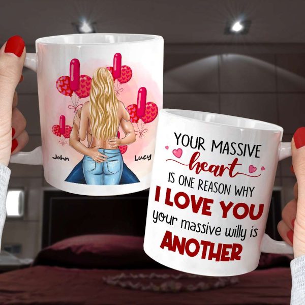 Your Massive Heart Is One Reason Why I Love You Personalized Couple Mug, Gift For Couple