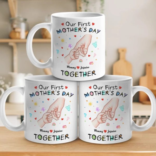 Your Tiny Hand, My Whole Heart - Family Personalized Custom Mug - Mother's Day, Baby Shower Gift, Gift For First Mom Your Tiny Hand, My Whole Heart - Family Personalized Custom Mug - Mother's Day, Baby Shower Gift, Gift For First Mom
