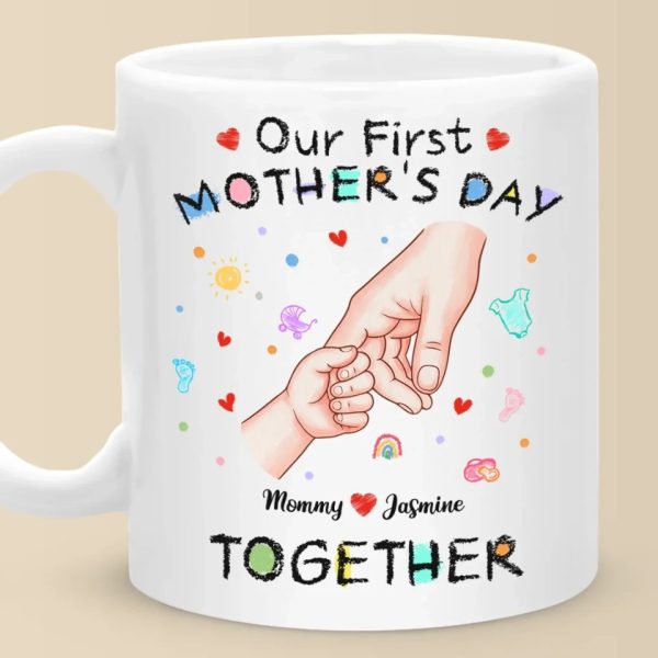 Your Tiny Hand, My Whole Heart - Family Personalized Custom Mug - Mother's Day, Baby Shower Gift, Gift For First Mom Your Tiny Hand, My Whole Heart - Family Personalized Custom Mug - Mother's Day, Baby Shower Gift, Gift For First Mom