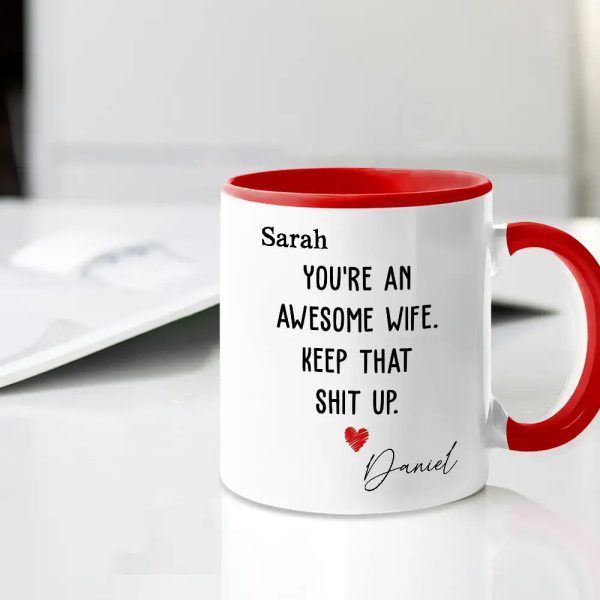 You're an Awesome Wife Custom White Ceramic Mug Personalized Gift for Her from Husband You're an Awesome Wife Custom White Ceramic Mug Personalized Gift for Her from Husband