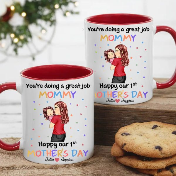 You're Doing a Great Job Mommy Personalized Two-Tone Mug, Happy Mother's Day Gift For Wife, Heartfelt Gift for New Moms, Customizable White Ceramic Mug & Two-Tone Mug You're Doing a Great Job Mommy Personalized Two-Tone Mug, Happy Mother's Day Gift For Wife, Heartfelt Gift for New Moms, Customizable White Ceramic Mug & Two-Tone Mug