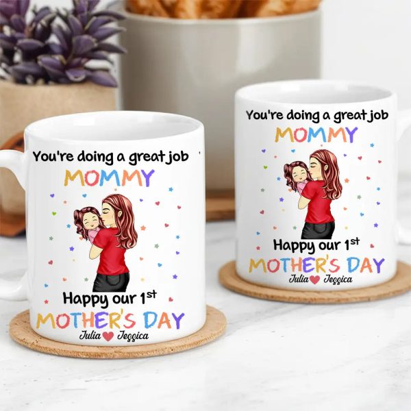 You're Doing a Great Job Mommy Personalized Two-Tone Mug, Happy Mother's Day Gift For Wife, Heartfelt Gift for New Moms, Customizable White Ceramic Mug & Two-Tone Mug You're Doing a Great Job Mommy Personalized Two-Tone Mug, Happy Mother's Day Gift For Wife, Heartfelt Gift for New Moms, Customizable White Ceramic Mug & Two-Tone Mug