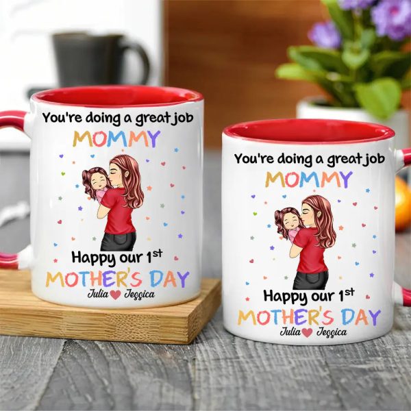 You're Doing a Great Job Mommy Personalized Two-Tone Mug, Happy Mother's Day Gift For Wife, Heartfelt Gift for New Moms, Customizable White Ceramic Mug & Two-Tone Mug You're Doing a Great Job Mommy Personalized Two-Tone Mug, Happy Mother's Day Gift For Wife, Heartfelt Gift for New Moms, Customizable White Ceramic Mug & Two-Tone Mug