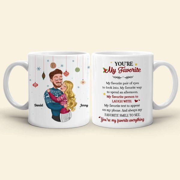 You're My Favorite, Couple Gift, Personalized Coffee Mug, Couple Hugging Mug, Christmas Gift You're My Favorite, Couple Gift, Personalized Coffee Mug, Couple Hugging Mug, Christmas Gift