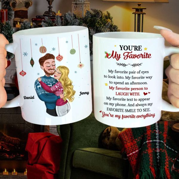 You're My Favorite, Couple Gift, Personalized Coffee Mug, Couple Hugging Mug, Christmas Gift You're My Favorite, Couple Gift, Personalized Coffee Mug, Couple Hugging Mug, Christmas Gift