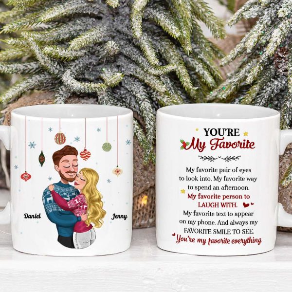 You're My Favorite, Couple Gift, Personalized Coffee Mug, Couple Hugging Mug, Christmas Gift You're My Favorite, Couple Gift, Personalized Coffee Mug, Couple Hugging Mug, Christmas Gift