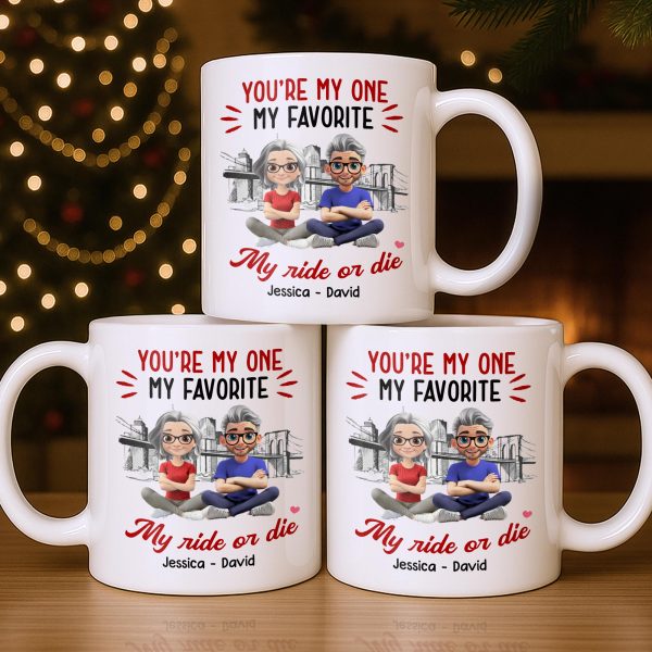 You're My One My Favorite My Ride Or Die, Couple And City Skyline - Personalized Custom Coffee Mug - CPL1028_MG