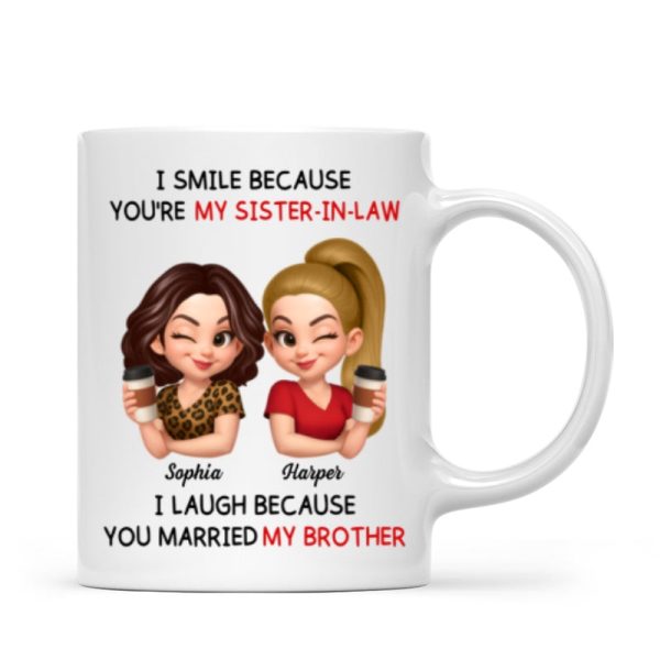 You're My Sister-In-Law I Laugh Because You Married My Brother - Personalized Mug - Funny Gift For Sister-In-Law You're My Sister-In-Law I Laugh Because You Married My Brother - Personalized Mug - Funny Gift For Sister-In-Law
