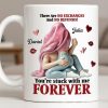 You're Stuck With Me Forever, Hearts and Lips - Personalized Custom Coffee Mug - CPL1334_MG