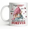 You're Stuck With Me Forever, Hearts and Lips - Personalized Custom Coffee Mug - CPL1334_MG
