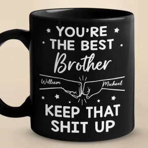 You're The Best Brother - Family Personalized Custom Black Mug - Gift For Family Members