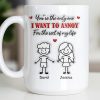 You're The Only One I Want To Annoy, Stick Figures And Hearts - Personalized Custom Coffee Mug - CPL1365_MG You're The Only One I Want To Annoy, Stick Figures And Hearts - Personalized Custom Coffee Mug - CPL1365_MG