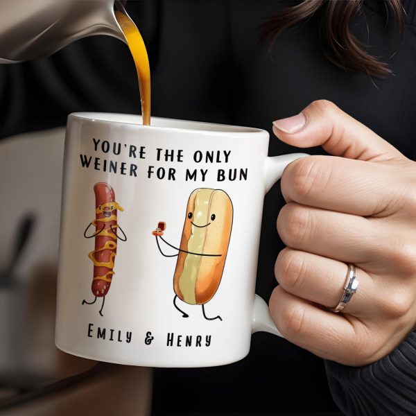 You're The Only Weiner For My Bun Hot Dog Design - Personalized Custom Coffee Mug - CPL174_MG