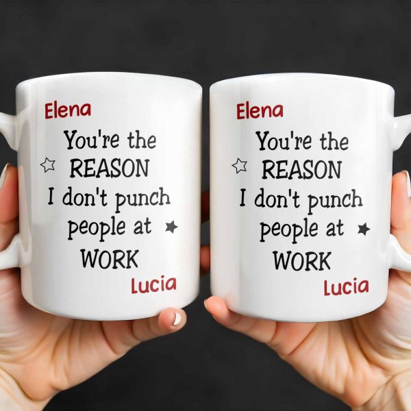 You're The Reason I Don't [Heart] People At Work Mug - Personalized Custom Coffee Mug - COL100_MG