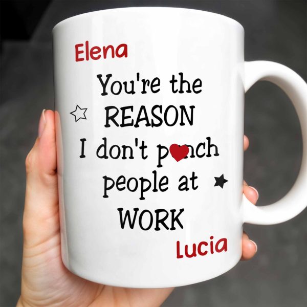 You're The Reason I Don't [Heart] People At Work Mug - Personalized Custom Coffee Mug - COL100_MG
