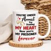 You're Under Arrest For Stealing My Heart, Couple Gift, Personalized Mug, Prisoner Custom Photo Couple Mug You're Under Arrest For Stealing My Heart, Couple Gift, Personalized Mug, Prisoner Custom Photo Couple Mug