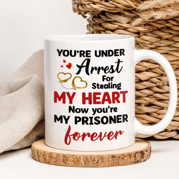 You're Under Arrest For Stealing My Heart, Couple Gift, Personalized Mug, Prisoner Custom Photo Couple Mug You're Under Arrest For Stealing My Heart, Couple Gift, Personalized Mug, Prisoner Custom Photo Couple Mug