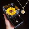 Zircon Sunflower Pendant Necklace Gift Set Zircon Sunflower Pendant Necklace Gift Set