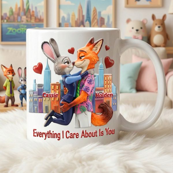 Zoo Friends Town Everything I Care About You - Personalized White Mug - Gift For Couple, Valentine | HH01 ZTP Zoo Friends Town Everything I Care About You - Personalized White Mug - Gift For Couple, Valentine | HH01 ZTP